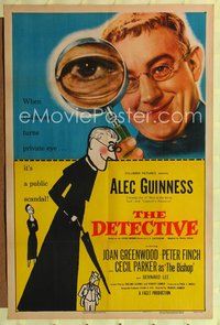 1y187 DETECTIVE 1sh '54 great close-up image & artwork of Alec Guinness!