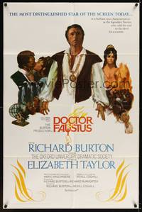 1y195 DOCTOR FAUSTUS 1sh '68 art of pretty Elizabeth Taylor & director and star Richard Burton!
