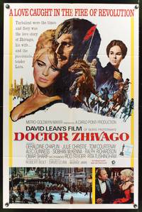 1y197 DOCTOR ZHIVAGO 1sh '65 Omar Sharif, Julie Christie, David Lean English epic, Terpning art!