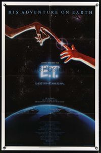 1y213 E.T. THE EXTRA TERRESTRIAL 1sh '82 Steven Spielberg classic, John Alvin art!