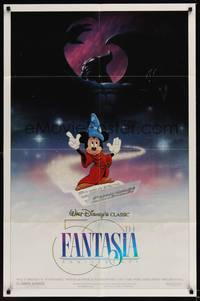 1y243 FANTASIA DS 1sh R90 great image of Mickey Mouse, Disney musical classic!