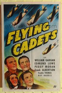 1y264 FLYING CADETS 1sh '41 William Gargan, Edmund Lowe, cool artwork of airplanes!
