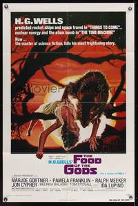 1y265 FOOD OF THE GODS 1sh '76 artwork of giant rat feasting on dead girl by Drew Struzan!