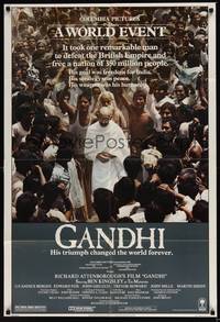1y290 GANDHI 1sh '82 Ben Kingsley as The Mahatma, directed by Richard Attenborough!