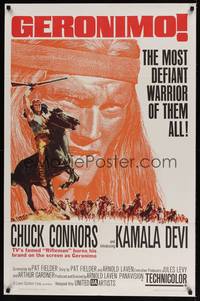 1y295 GERONIMO 1sh '62 most defiant Native American Indian warrior Chuck Connors!