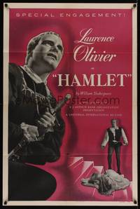 1y332 HAMLET 1sh R53 Laurence Olivier in William Shakespeare classic, Best Picture winner!