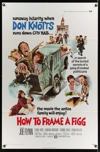 1y378 HOW TO FRAME A FIGG 1sh '71 Joe Flynn, wacky comedy images of Don Knotts!