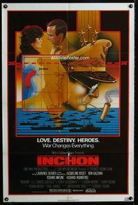 1y403 INCHON 1sh '82 Laurence Olivier, Jacqueline Bisset, Dan Long military art!