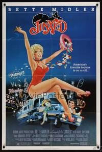 1y432 JINXED 1sh '82 directed by Don Siegel, sexy Bette Midler gambling artwork!