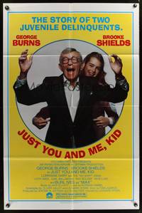 1y440 JUST YOU & ME, KID 1sh '79 great image of laughing George Burns & young Brooke Shields!