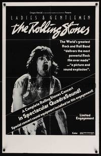 1y462 LADIES & GENTLEMEN THE ROLLING STONES 1sh '73 great c/u of rock & roll singer Mick Jagger!