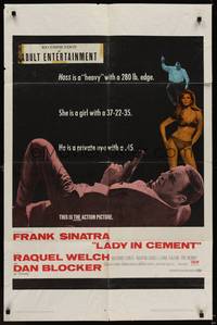 1y467 LADY IN CEMENT 1sh '68 Frank Sinatra with a .45 & sexy Raquel Welch with a 37-22-35!