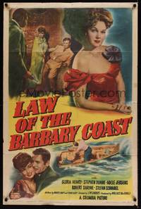 1y475 LAW OF THE BARBARY COAST 1sh '49 sexy Gloria Henry, Stephen Dunne!