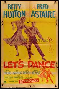 1y477 LET'S DANCE 1sh '50 great image of dancing Fred Astaire & Betty Hutton!