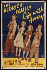 1y478 LIFE WITH HENRY style A 1sh '40 Jackie Cooper as Henry Aldrich, all-American teen!