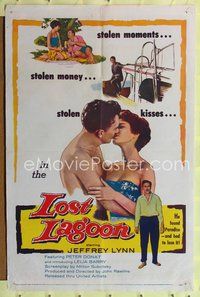 1y491 LOST LAGOON 1sh '58 Jeffrey Lynn, stolen moments, stolen money, stolen kisses!