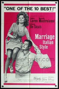 1y530 MARRIAGE ITALIAN STYLE 1sh '65 Matrimonio all'Italiana, Sophia Loren, Mastroianni!