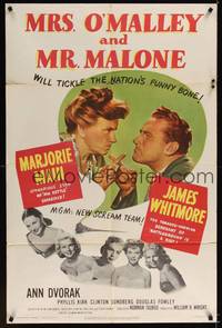 1y563 MRS. O'MALLEY & MR. MALONE 1sh '51 Marjorie Main & Whitmore tickle the nation's funny bone!