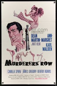 1y571 MURDERERS' ROW 1sh '66 art of spy Dean Martin as Matt Helm & sexy Ann-Margret by McGinnis!