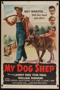 1y577 MY DOG SHEP 1sh '46 boy and his German Shepherd, Lanny Rees, Tom Neal!