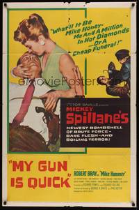 1y579 MY GUN IS QUICK 1sh '57 Mickey Spillane, introducing Robert Bray as Mike Hammer!