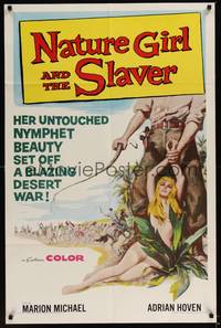 1y588 NATURE GIRL & THE SLAVER 1sh R67 artwork of naked untouched beauty Marion Michael!