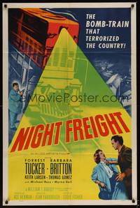 1y602 NIGHT FREIGHT 1sh '55 Forrest Tucker & the bomb-train that terrorized the country!