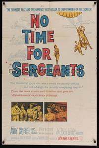 1y617 NO TIME FOR SERGEANTS 1sh '58 Andy Griffith, wacky Air Force paratrooper artwork!