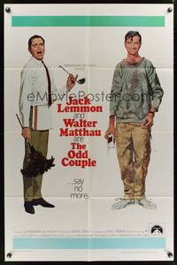1y625 ODD COUPLE 1sh '68 art of best friends Walter Matthau & Jack Lemmon by Robert McGinnis!