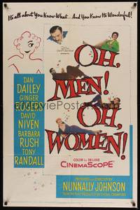 1y627 OH MEN OH WOMEN 1sh '57 Dan Dailey, Ginger Rogers, David Niven, Barbara Rush