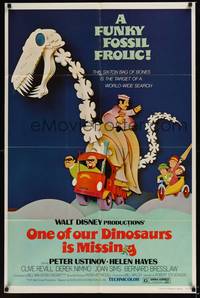 1y640 ONE OF OUR DINOSAURS IS MISSING 1sh '75 Walt Disney, a funky fossil frolic, wacky art!