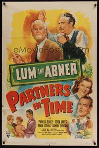 1y655 PARTNERS IN TIME style A 1sh '46 art of radio stars Chester Lum Lauck & Norris Abner Goff!