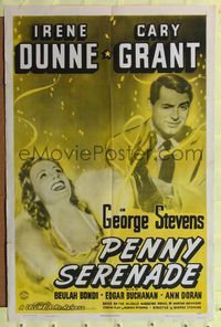 1y659 PENNY SERENADE 1sh R48 great image of Cary Grant & Irene Dunne!
