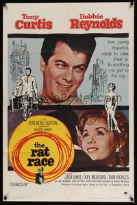 1y694 RAT RACE 1sh '60 Debbie Reynolds, Tony Curtis, Jack Oakie, Don Rickles