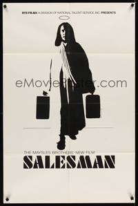 1y725 SALESMAN 1sh '69 documentary, wild Wolfe artwork of salesman Jesus w/briefcases!