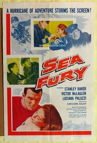 1y735 SEA FURY 1sh '59 Stanley Baker, Victor McLaglen, Luciana Paluzzi, a hurricane of adventure!