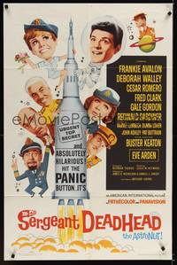 1y744 SERGEANT DEADHEAD 1sh '65 Frankie Avalon, Deborah Walley, Buster Keaton, cast on rocket!