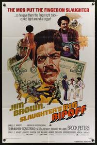 1y779 SLAUGHTER'S BIG RIPOFF 1sh '73 the mob put the finger on BAD Jim Brown!
