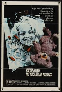 1y825 SUGARLAND EXPRESS 1sh '74 Steven Spielberg, every cop in the state is after Goldie Hawn!
