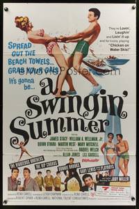 1y844 SWINGIN' SUMMER 1sh '65 rock 'n' roll music, great sexy images, beach party!