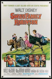1y845 SWISS FAMILY ROBINSON 1sh R69 John Mills, Walt Disney family fantasy classic!