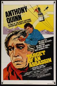 1y850 TARGET OF AN ASSASSIN 1sh '78 cool artwork of Anthony Quinn, exciting adventure!