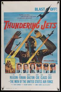1y894 THUNDERING JETS 1sh '58 United States Air Force, cool image of pilot & fighter planes!