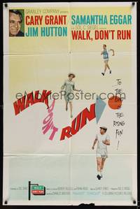 1y954 WALK DON'T RUN 1sh '66 Cary Grant & Samantha Eggar at Tokyo Olympics!