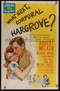 1y963 WHAT NEXT, CORPORAL HARGROVE? 1sh '45 romantic artwork of Robert Walker & Jean Porter!