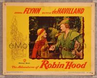 1z184 ADVENTURES OF ROBIN HOOD LC #3 R48 c/u of smiling Olivia De Havilland & Errol Flynn!