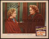 1z123 ANY NUMBER CAN PLAY signed LC #8 '49 by Audrey Totter, who is close up with Alexis Smith!