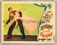 1z199 ARSENIC & OLD LACE LC '44 c/u of scared Cary Grant carrying Priscilla Lane, Frank Capra