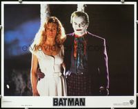 1z209 BATMAN LC '89 great c/u of Joker Jack Nicholson & Kim Basinger, directed by Tim Burton!