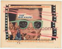 1z009 BIG KNIFE TC '55 Robert Aldrich, classic image of movie star Jack Palance in wacky glasses!